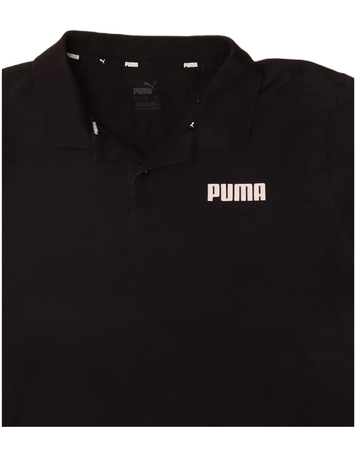 PUMA Herren-Poloshirt, groß, schwarze Baumwolle