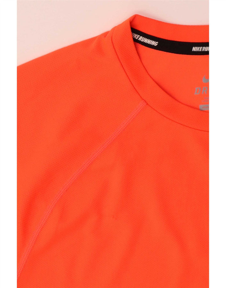 Nike Herren Dri Fit T-Shirt Top Mittelorange Polyester