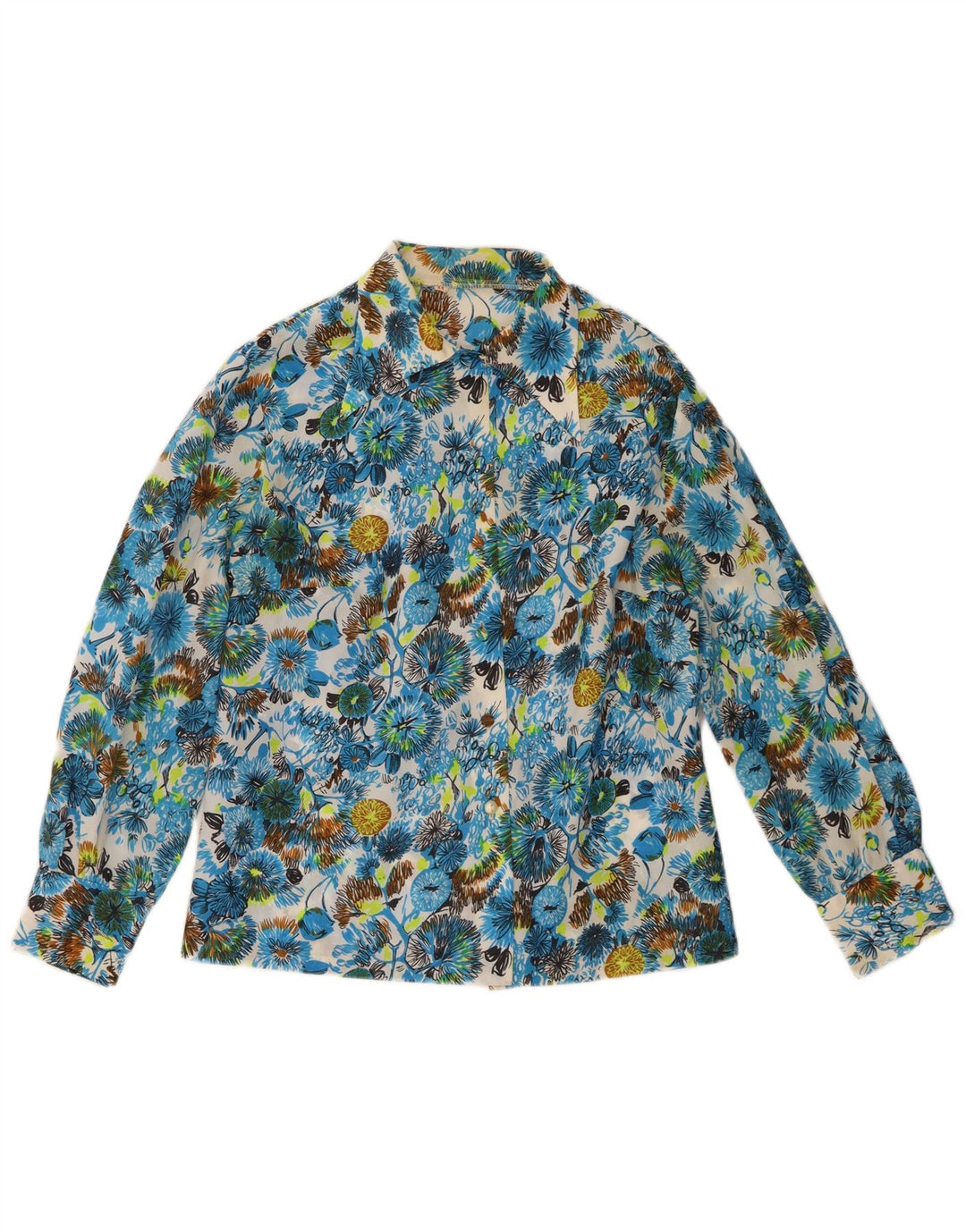 Vintage Damen Shirt IT 44 Medium Mehrfarbig geblümt