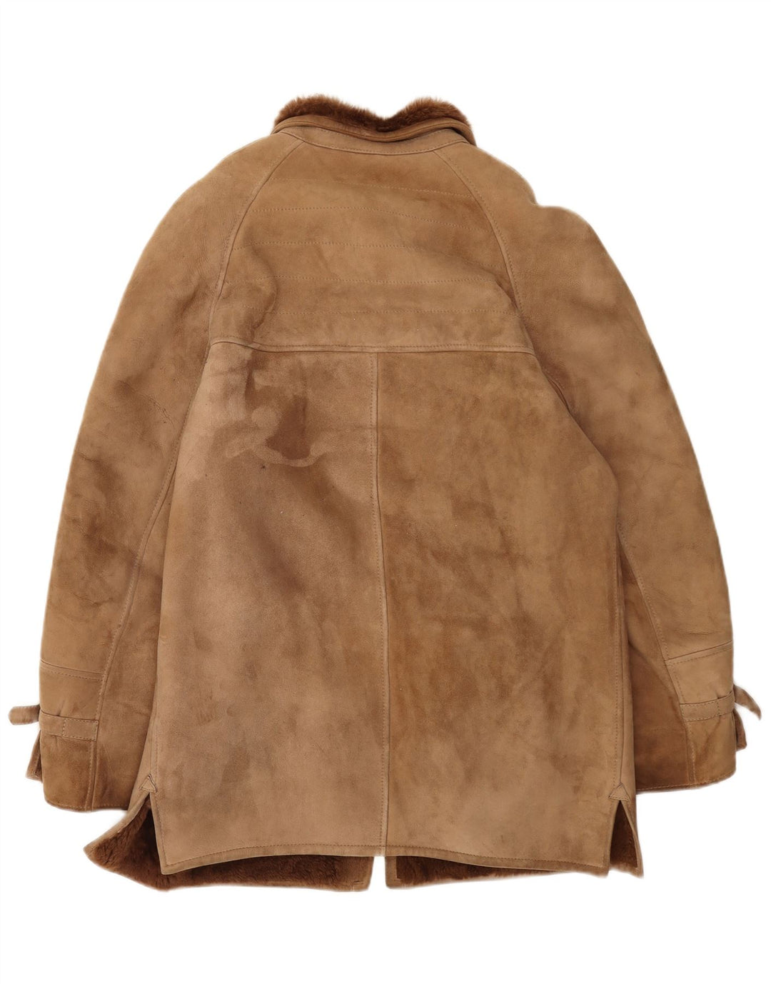 Vintage Herren Shearling Jacke IT 48 Mittelbraunes Leder