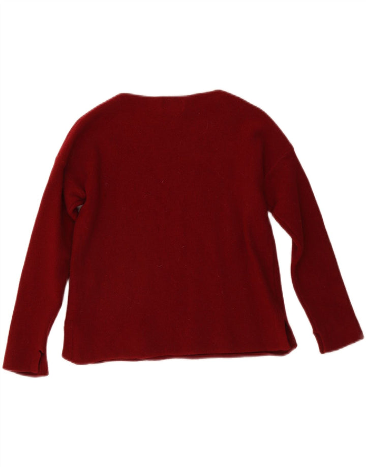 Toast Damen-Pullover mit U-Boot-Ausschnitt, Größe S/M, rote Wolle