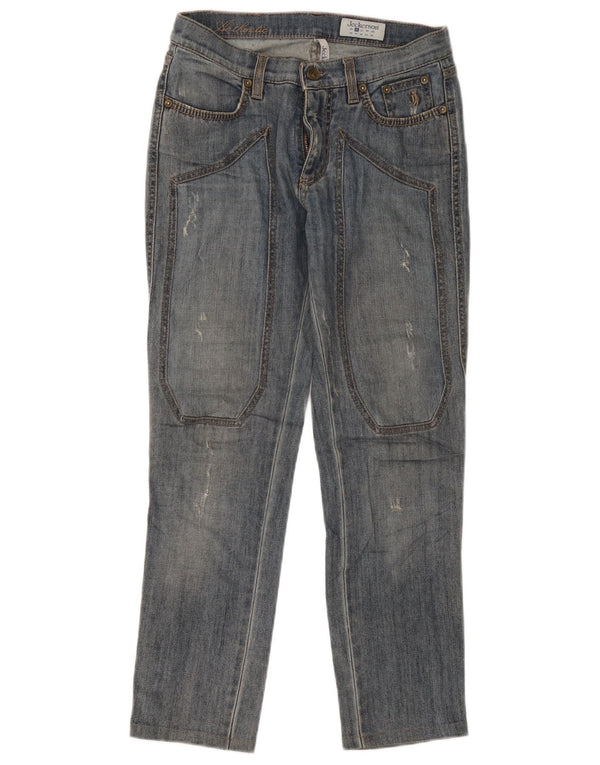 Jeckerson Damen Distressed Slim Jeans W26 L26 Blaue Baumwolle