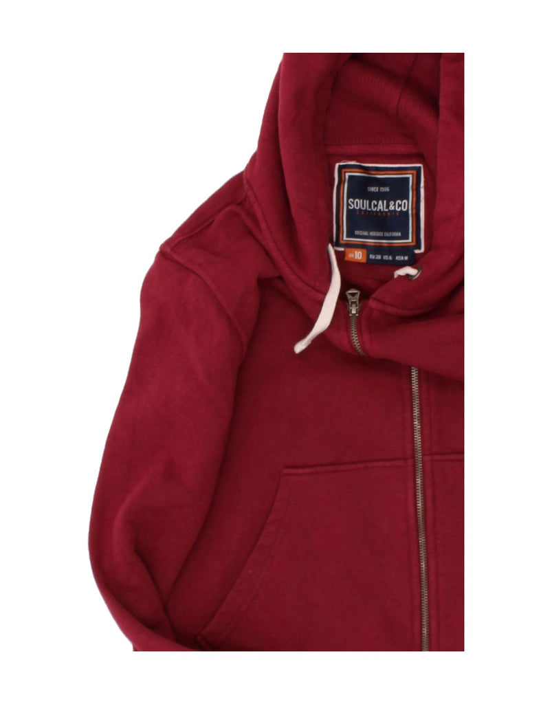 SOUL CAL Womens Zip Hoodie Sweater UK 10 Small Red Cotton Vintage Soul Cal and Second-Hand Soul Cal from Messina Hembry 
