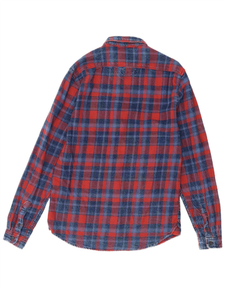 Zara Herren Slim Fit Flanellhemd Mittelrot kariert