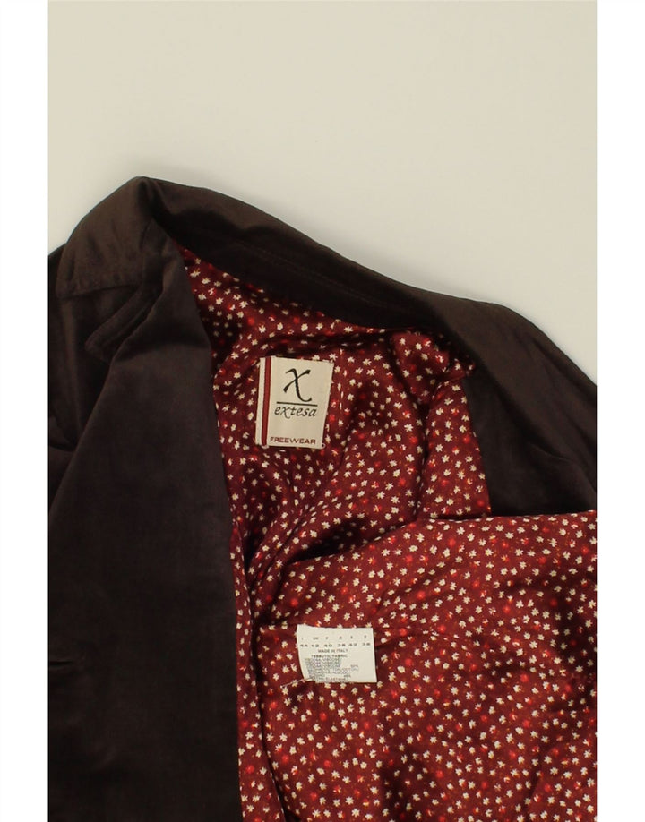 EXTESA Damen 2-Knopf-Blazerjacke UK 12 Mittelbraune Viskose