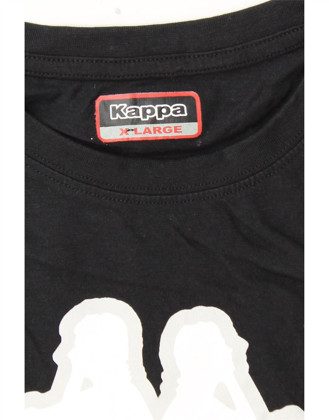 KAPPA Herren Grafik T-Shirt Top XL Schwarz Baumwolle