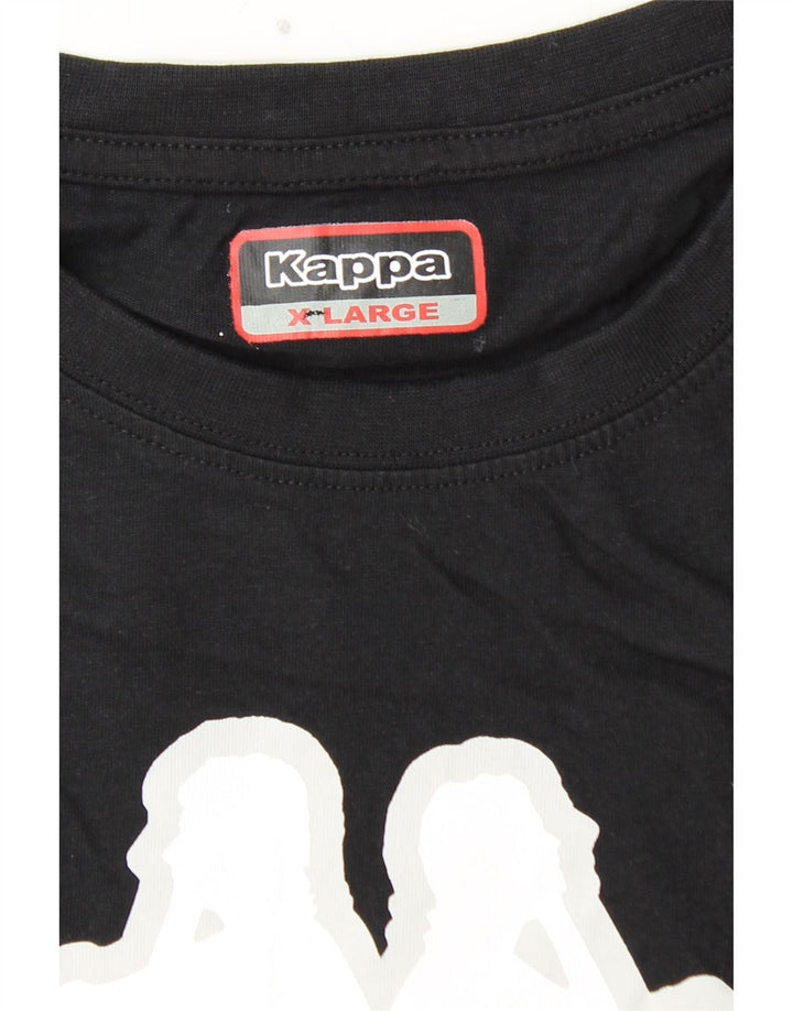 KAPPA Herren Grafik T-Shirt Top XL Schwarz Baumwolle