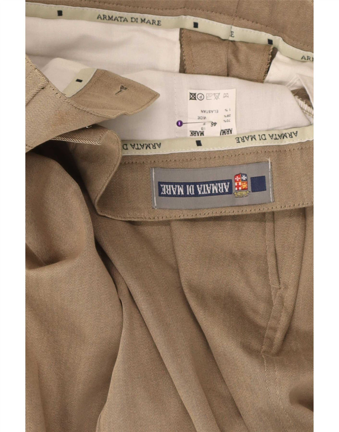 Armata Di Mare Herren gerade Anzughose IT 46 Medium W32 L30 Beige