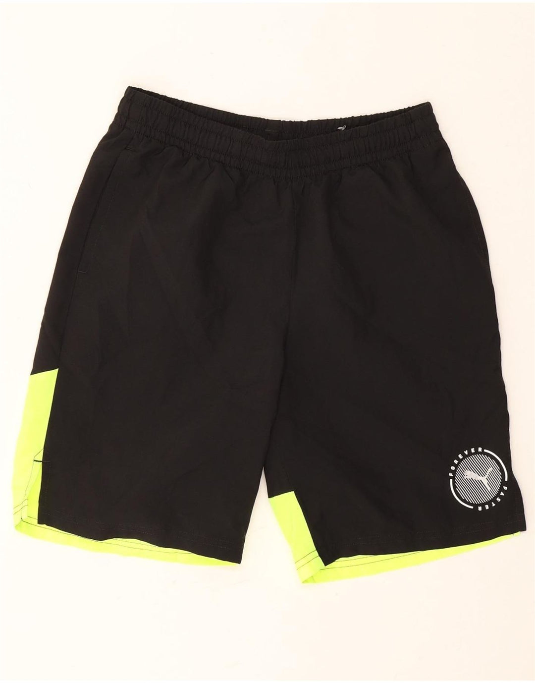 Puma Sportshorts für Jungen, 13–14 Jahre, schwarzes Colourblock-Polyester