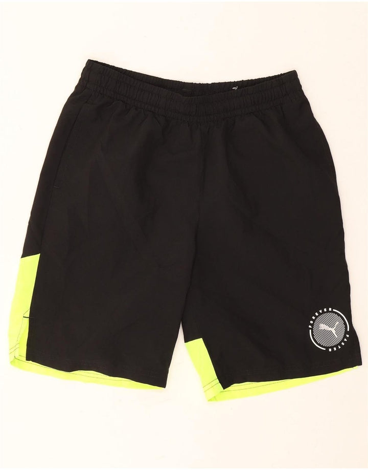 Puma Sportshorts für Jungen, 13–14 Jahre, schwarzes Colourblock-Polyester
