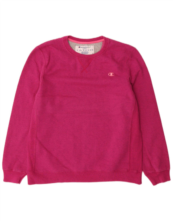 CHAMPION Damen Sweatshirt Pullover UK 18 XL Rosa Baumwolle