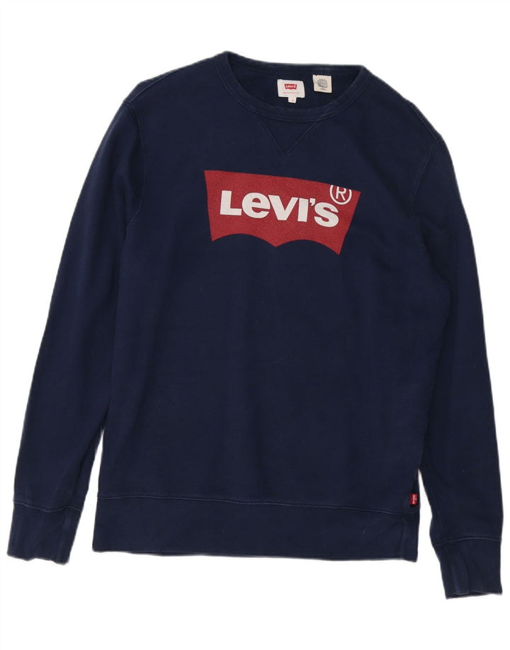 LEVI'S Herren-Sweatshirt mit Grafik, Größe S, marineblaue Baumwolle