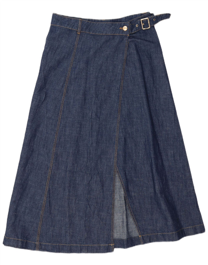 Zara Damen Midi-Jeansrock Medium W28 Blaue Baumwolle