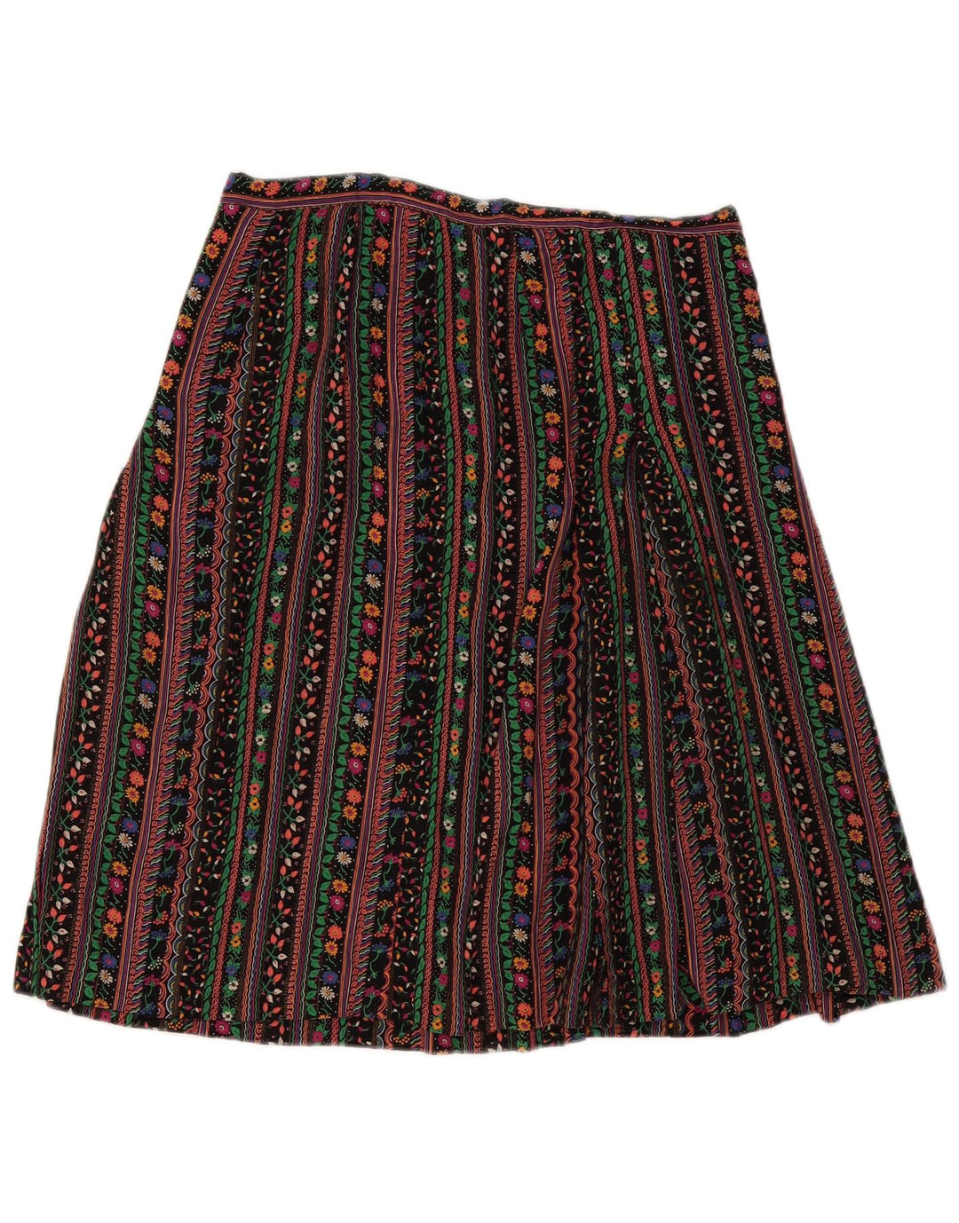 Vintage Damen A-Linie Rock W32 Groß Mehrfarbig gestreift