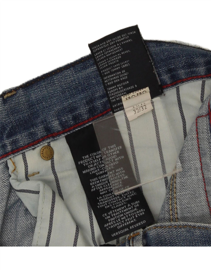 Tommy Hilfiger Herren Straight Jeans W32 L32 Blaue Baumwolle