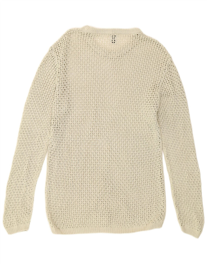 Durchsichtiger Pullover mit Rundhalsausschnitt für Herren von Zara, Größe L, Beige