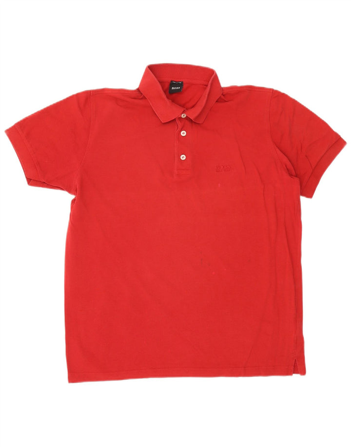 Hugo Boss Herren-Poloshirt aus mittelroter Baumwolle
