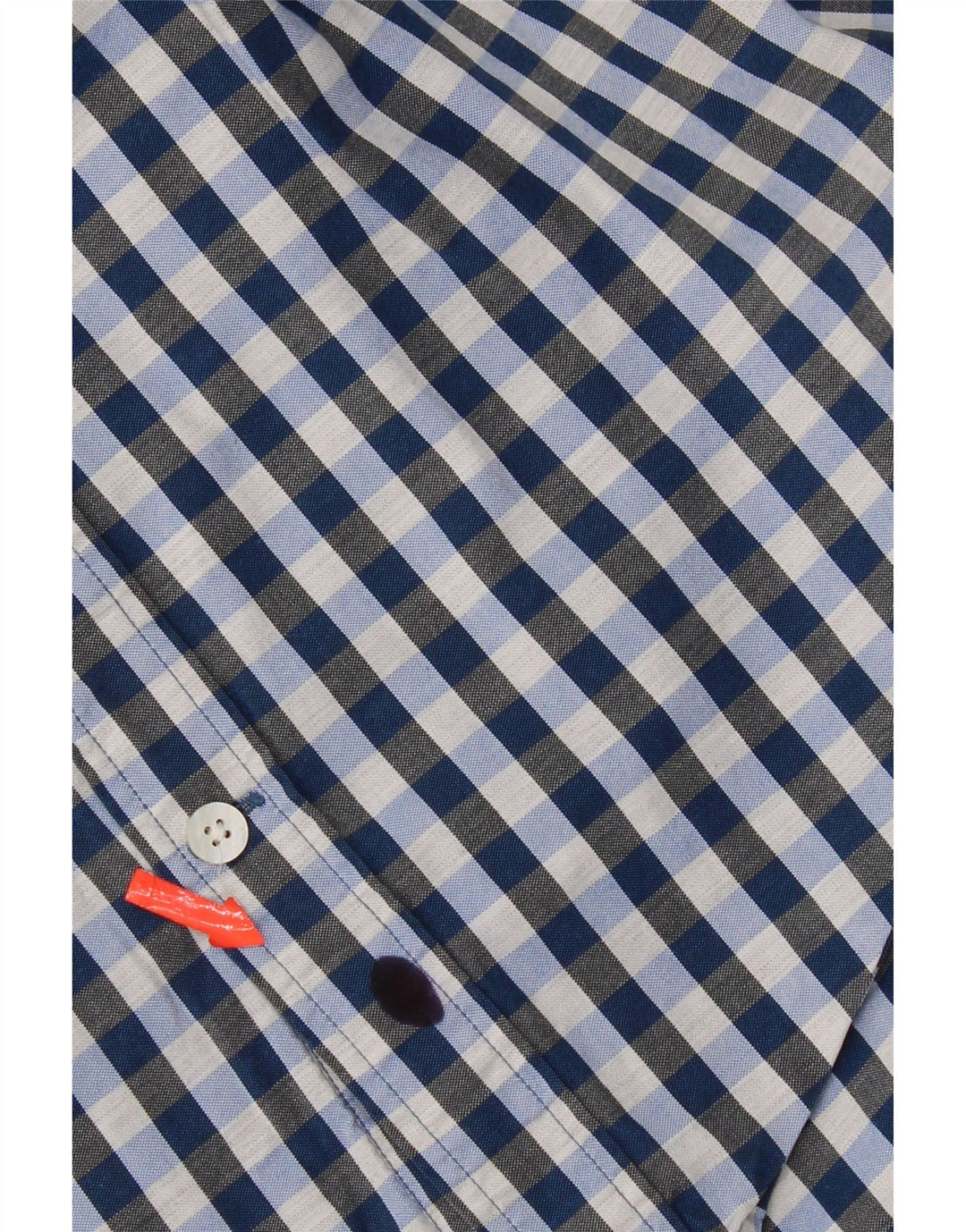 Gant Herren-Hemd mit normaler Passform, Größe 39/40, 15 1/2 mittelblaue Gingham-Baumwolle