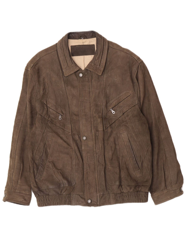 WESTBURY Herren Wildleder Bomberjacke IT 58 4XL Khaki Leder