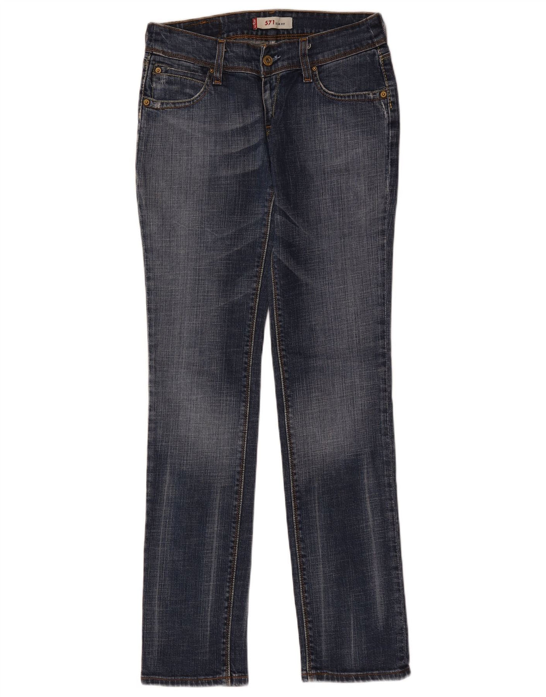 Levi's Damen 571 Slim Jeans W29 L34 Blaue Baumwolle