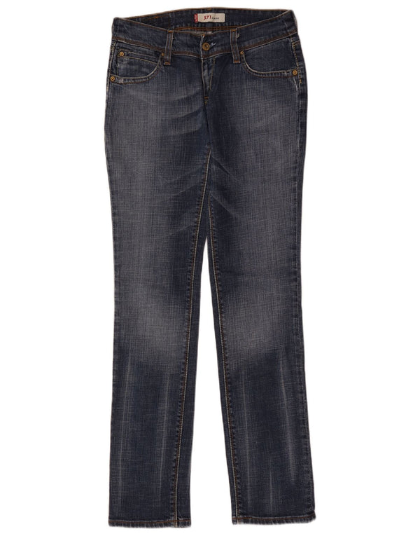 Levi's Damen 571 Slim Jeans W29 L34 Blaue Baumwolle