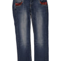 DESIGUAL Damen Rainbow Straight Jeans W34 L28 Blaue Baumwolle