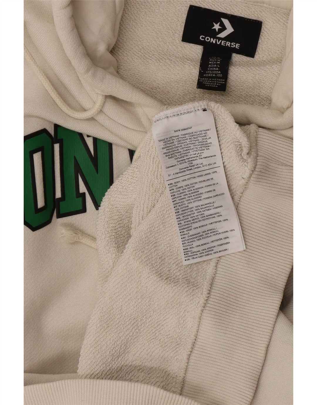 Converse Herren-Kapuzenpullover mit Grafik, mittelweiße Baumwolle