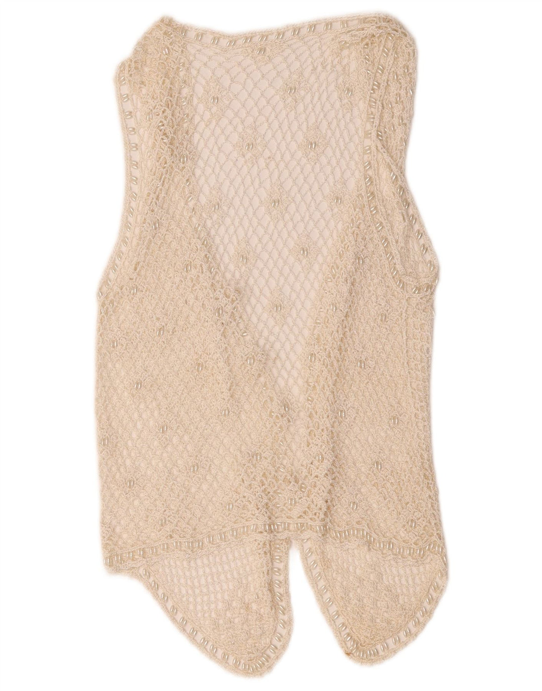 Vintage Damen Häkelweste UK 10 Small Off White