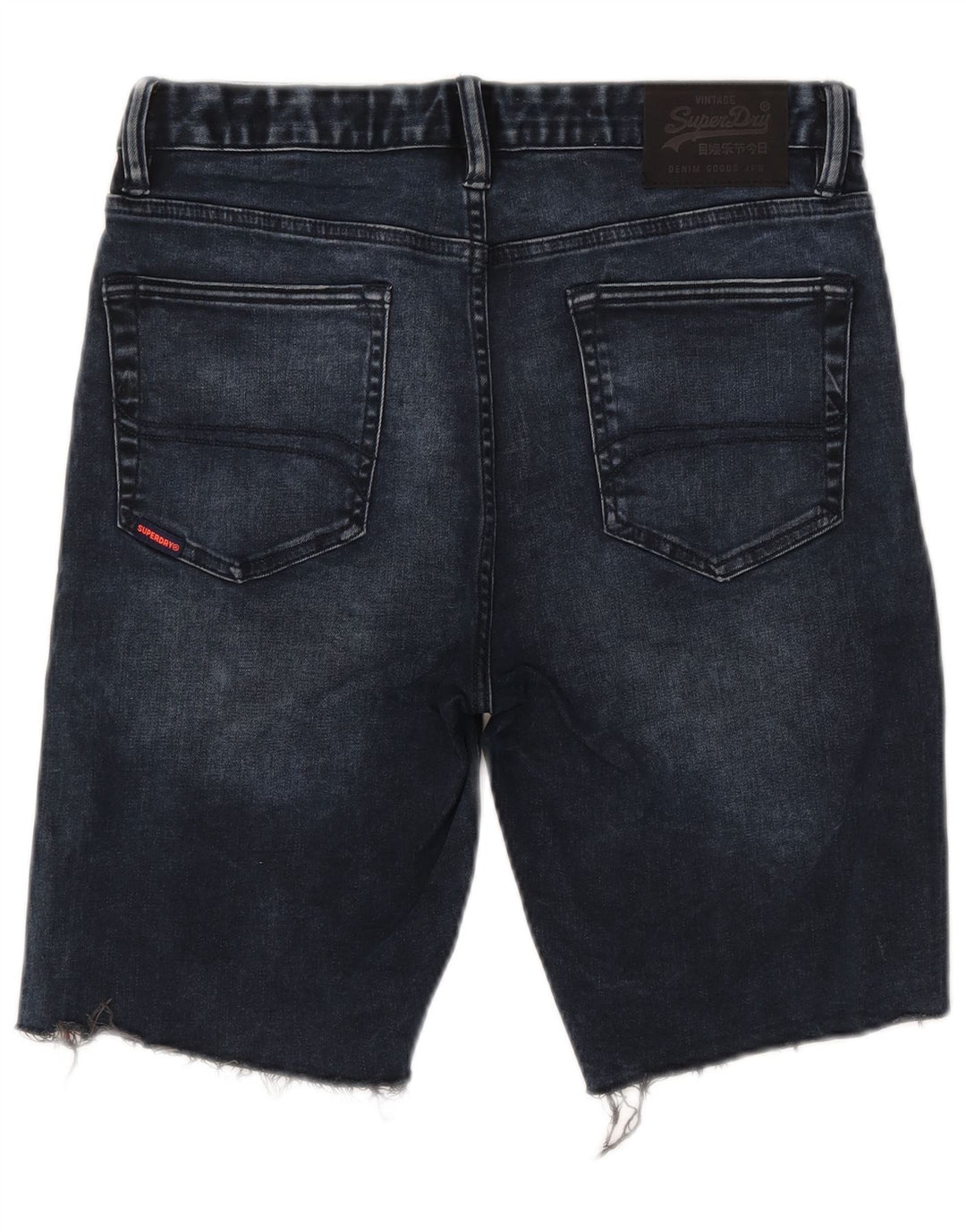 Superdry Herren-Jeansshorts W32 aus mittelblauer Baumwolle in Marineblau