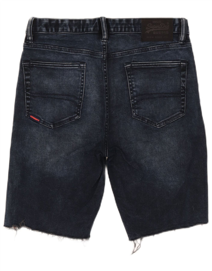 Superdry Herren-Jeansshorts W32 aus mittelblauer Baumwolle in Marineblau