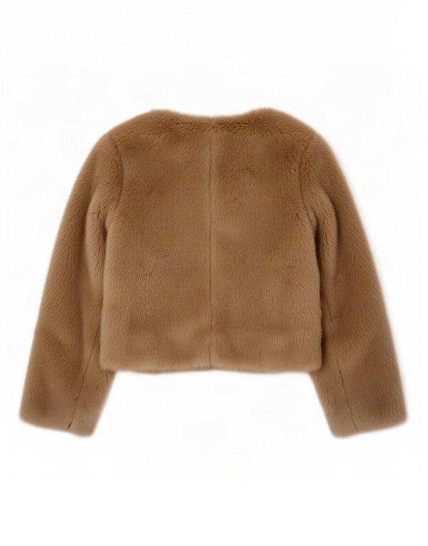 Glamorous Crop Kunstpelzjacke für Damen, UK 10, Small, Beige, Polyester