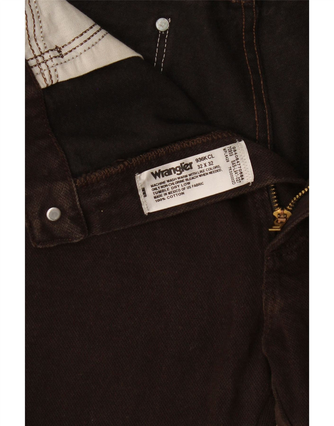 Wrangler Herren Straight Jeans W32 L28 Braune Baumwolle