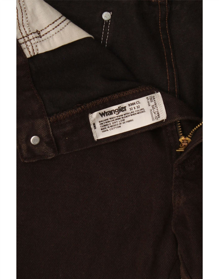 Wrangler Herren Straight Jeans W32 L28 Braune Baumwolle