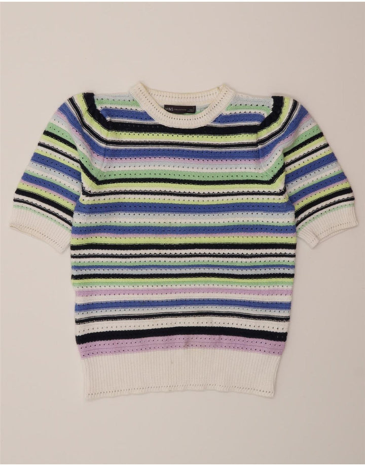 Marks & Spencer Damen-Pullover mit Rundhalsausschnitt, Gr. 10, Größe S, mehrfarbig