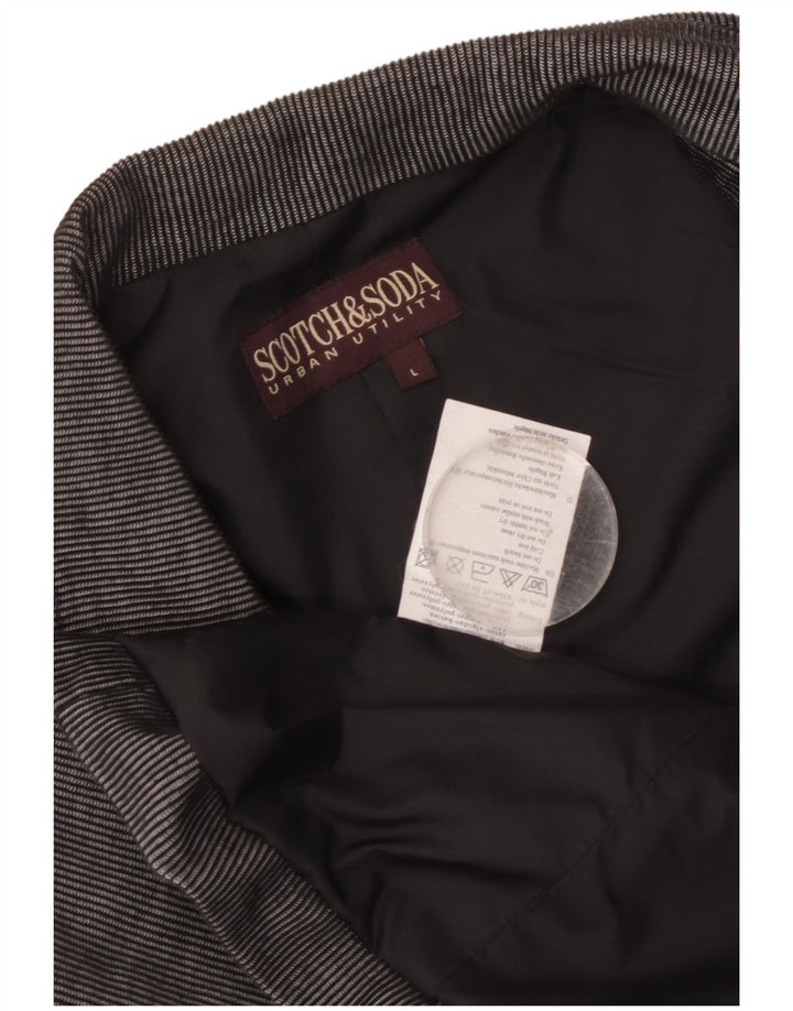 Scotch & Soda Herren-Blazer mit 3 Knöpfen, Gr. 40, Grau, Baumwolle mit Nadelstreifen