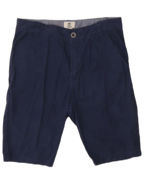 TIMBERLAND Boys Chino Shorts 15-16 Years W30 Navy Blue Cotton