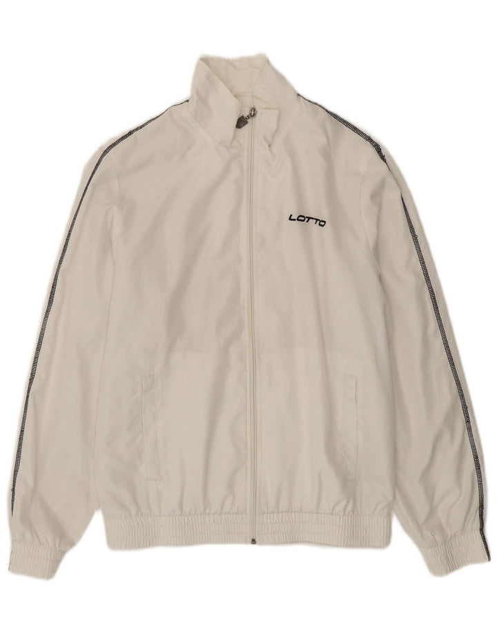 Lotto Herren-Trainingsanzug-Top-Jacke, mittelweißes Polyester