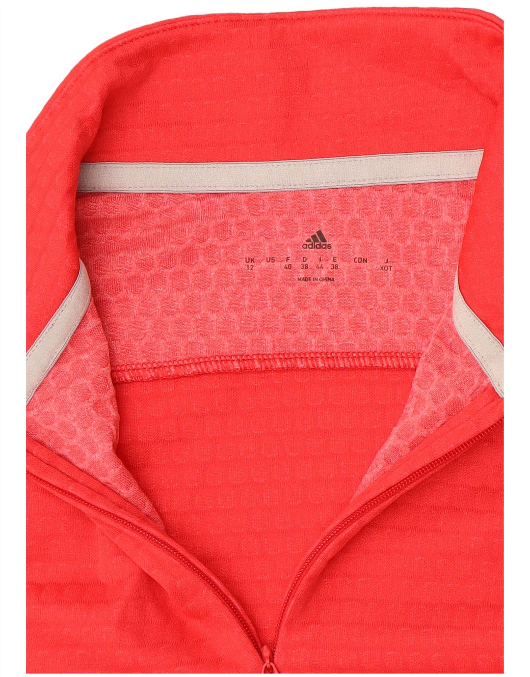 Adidas Damen-Pullover-Trainingsanzugoberteil mit Reißverschluss, UK 12, mittelrot, Farbblock