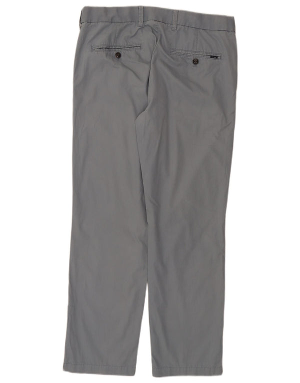 Marks & Spencer Mens Straight Chino Trousers W34 L29 Blue Cotton