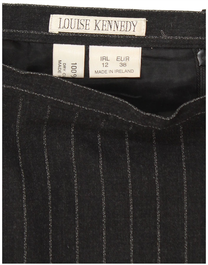 LOUISE KENNEDY Damen Bleistiftrock EU 38 Medium W28 Schwarze Nadelstreifenwolle