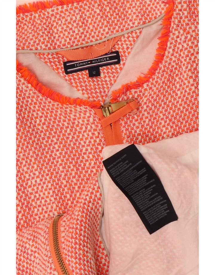 Tommy Hilfiger Damen Crop Blazer Jacke US 12 Large Orange Baumwolle