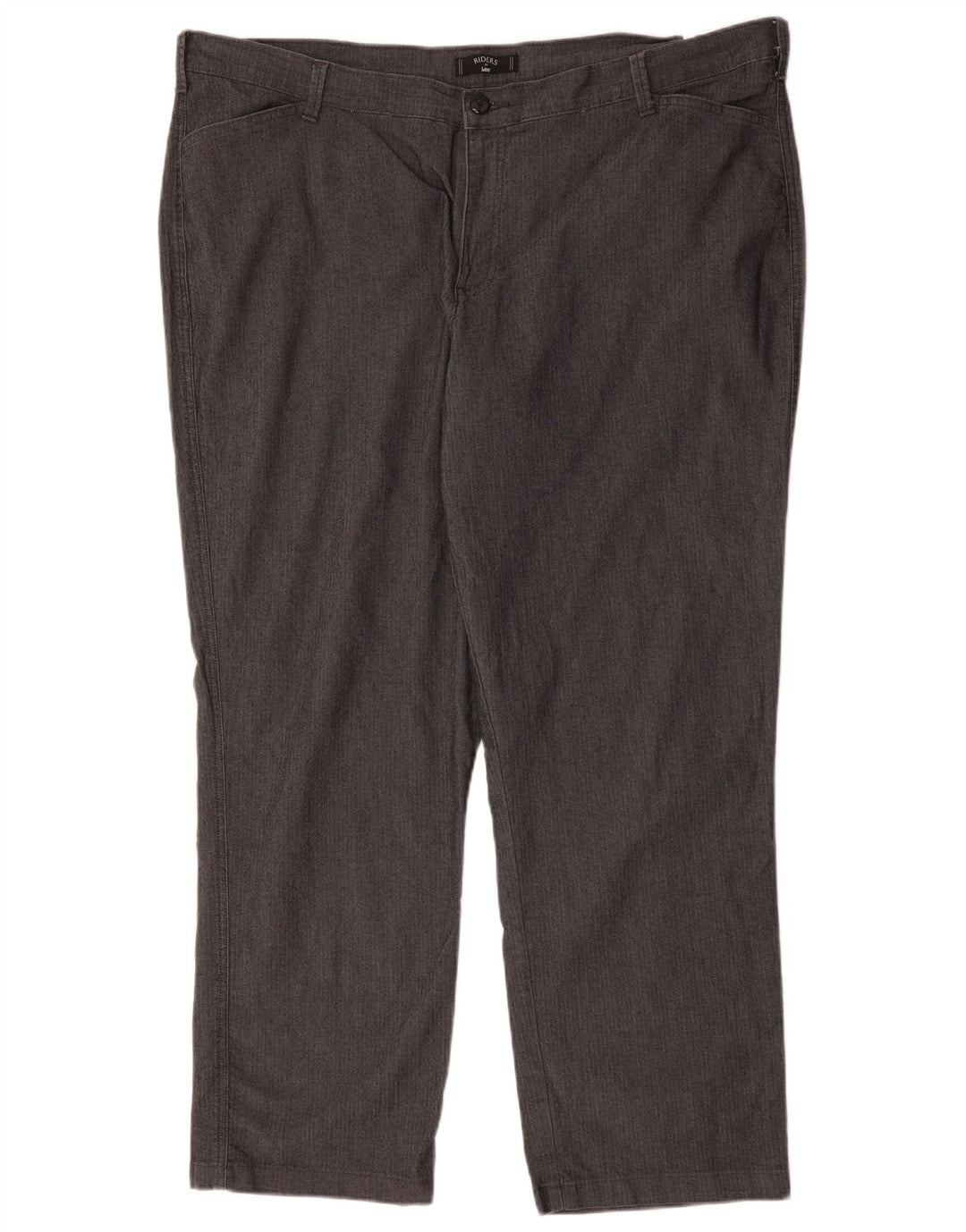 LEE Damen Riders Freizeithose US 24 4XL W48 L31 Graues Fischgrätenmuster