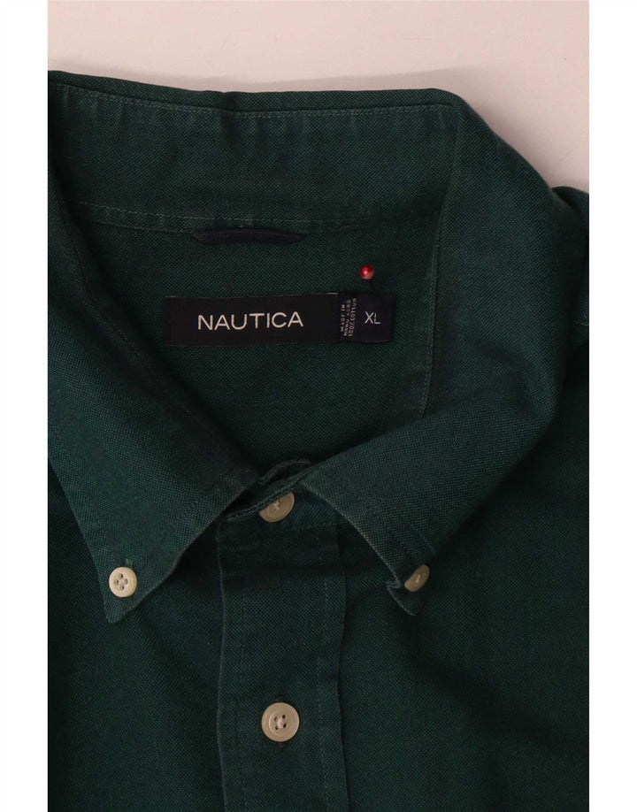 Nautica Herrenhemd XL, grüne Baumwolle