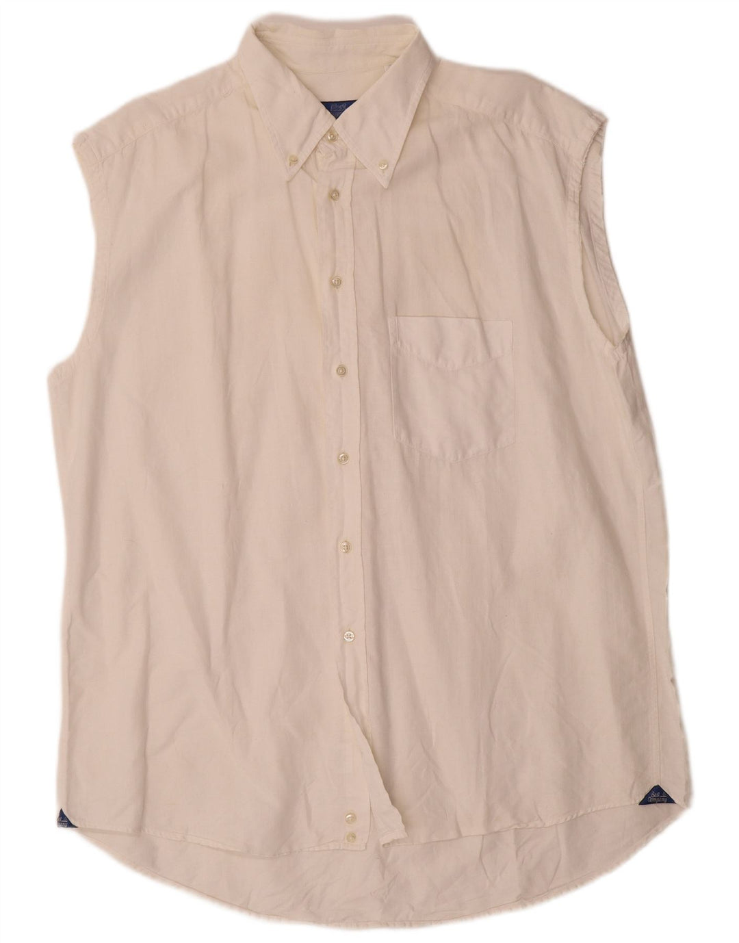 Best Company Herren ärmelloses Hemd XL Weiß Leinen