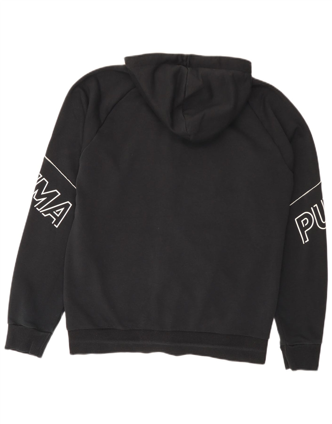 Puma Herren-Kapuzenpullover mit grafischem Reißverschluss, mittelschwarz, Baumwolle