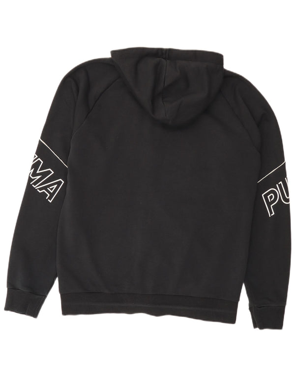 Puma Mens Graphic Zip Hoodie Sweater Medium Black Cotton