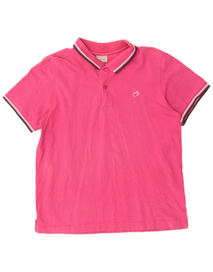 LOTTO Herren-Poloshirt aus mittelrosa Baumwolle