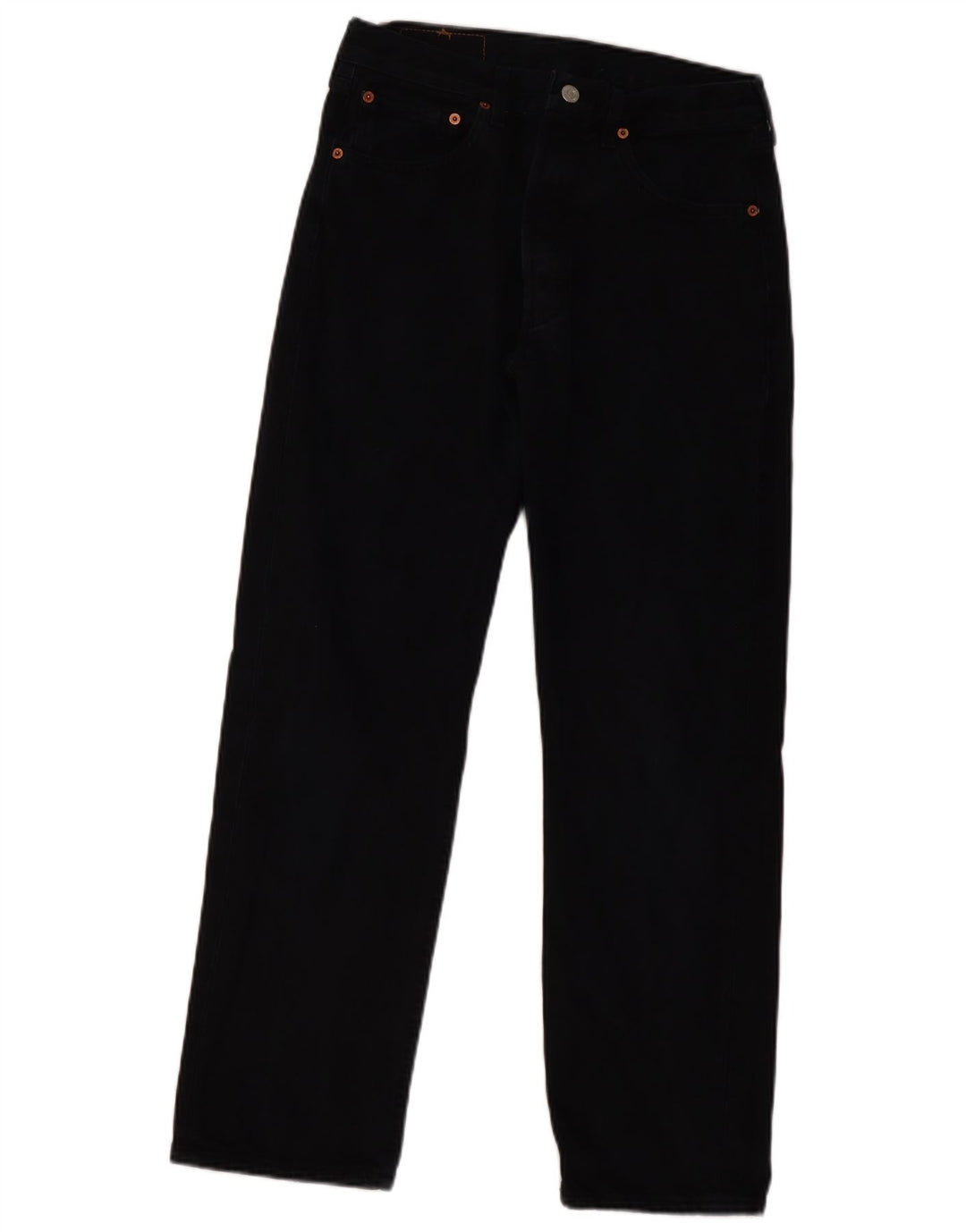 Levi's Damen 501 Straight Jeans W32 L30 Schwarze Baumwolle