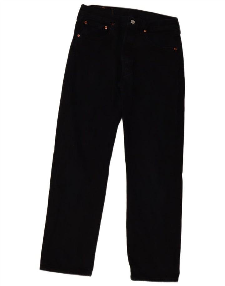 Levi's Damen 501 Straight Jeans W32 L30 Schwarze Baumwolle