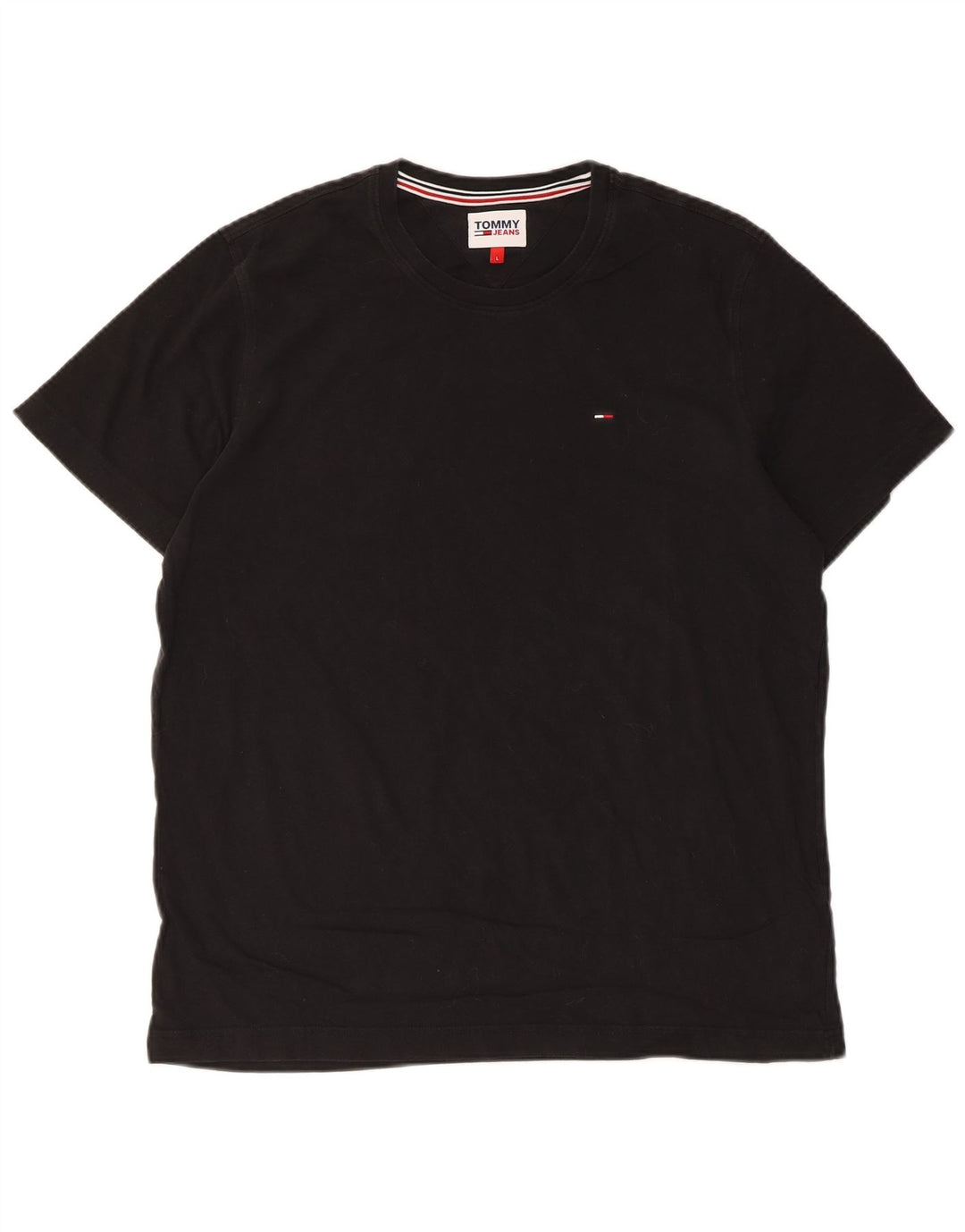 Tommy Hilfiger Herren T-Shirt Top Large Schwarz Baumwolle